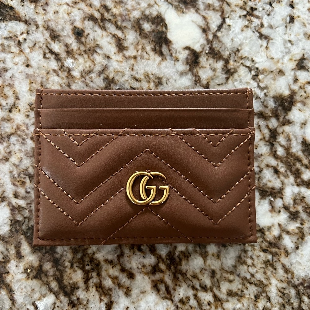 Brown leather card case